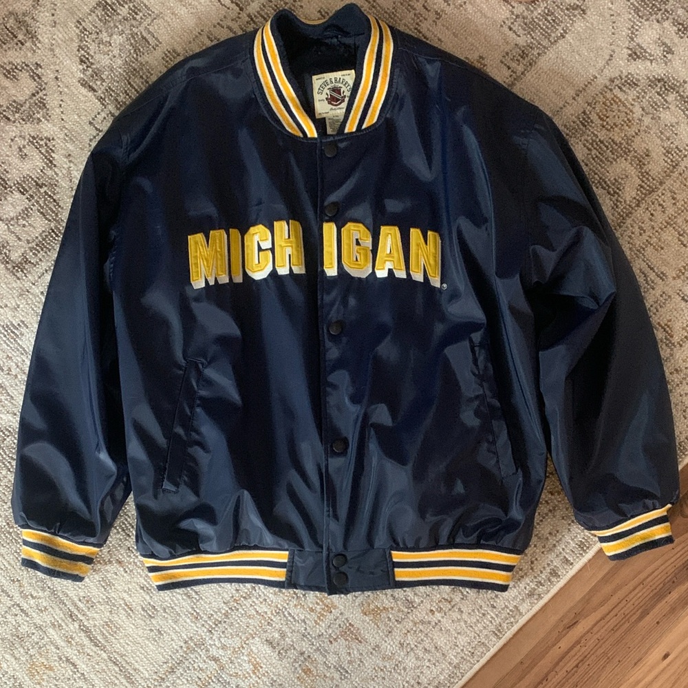 Steve & Barry's Navy and Yellow Michigan Varsity Jacket
